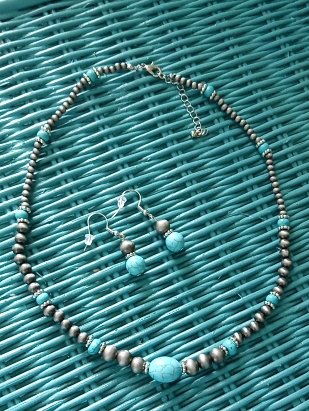 Southwest Turquoise Beaded Jewelry Set
